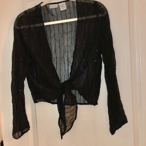 sheer black evening jacket